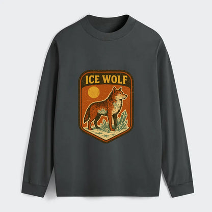 Ice Wolf Crystal  - Classic Long Sleeve Shirt - Gray