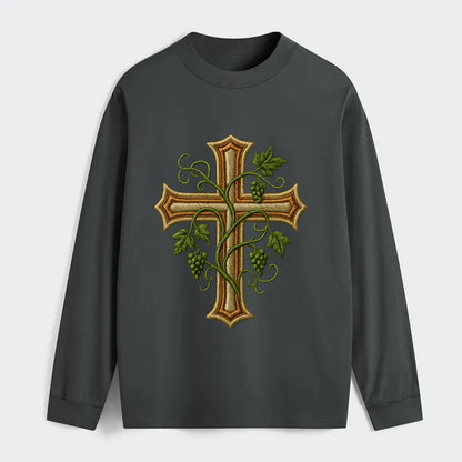 Vine Cross  - Classic Long Sleeve Shirt - Gray