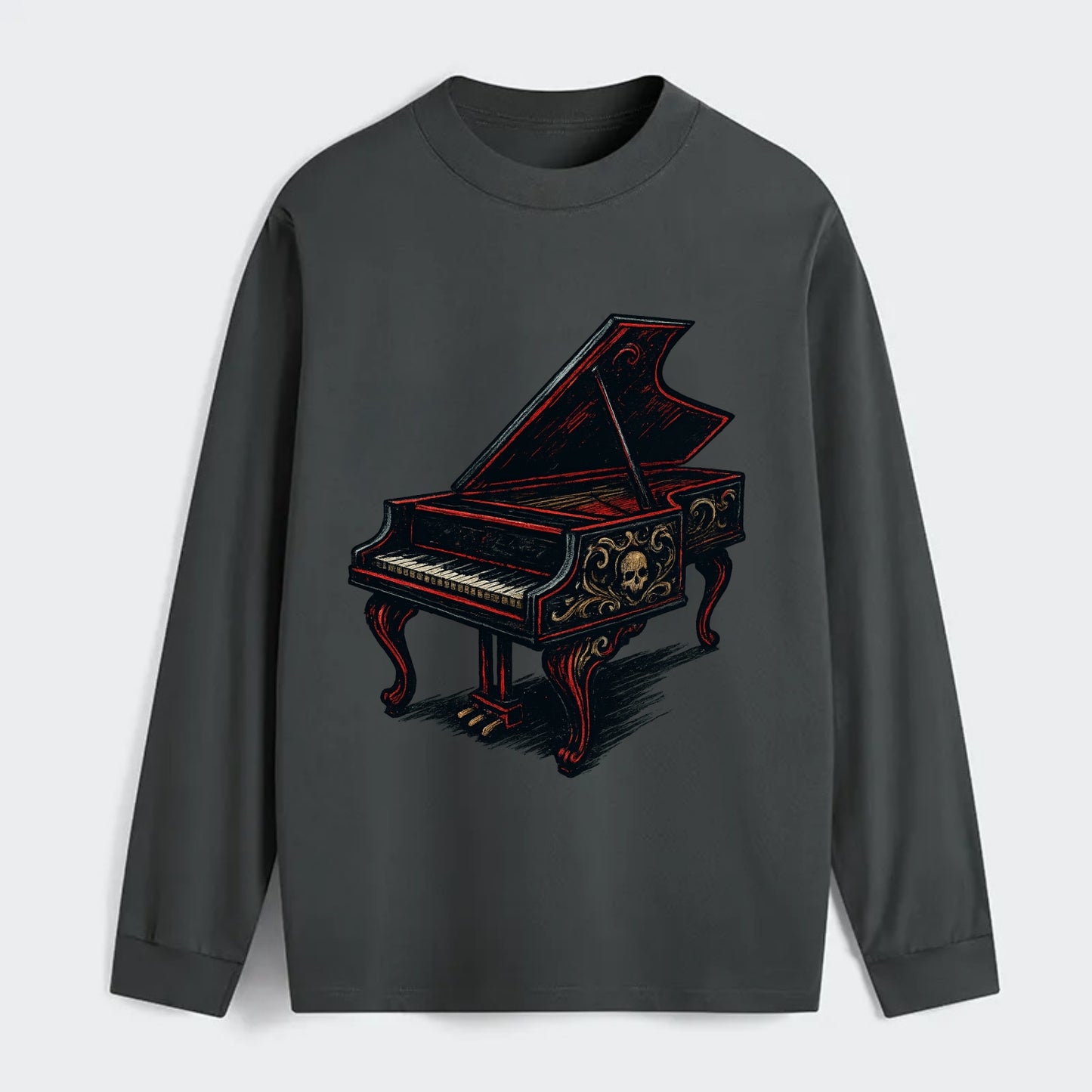 Harpsichord with baroque decorative styling - Classic Long Sleeve Shirt - Gray