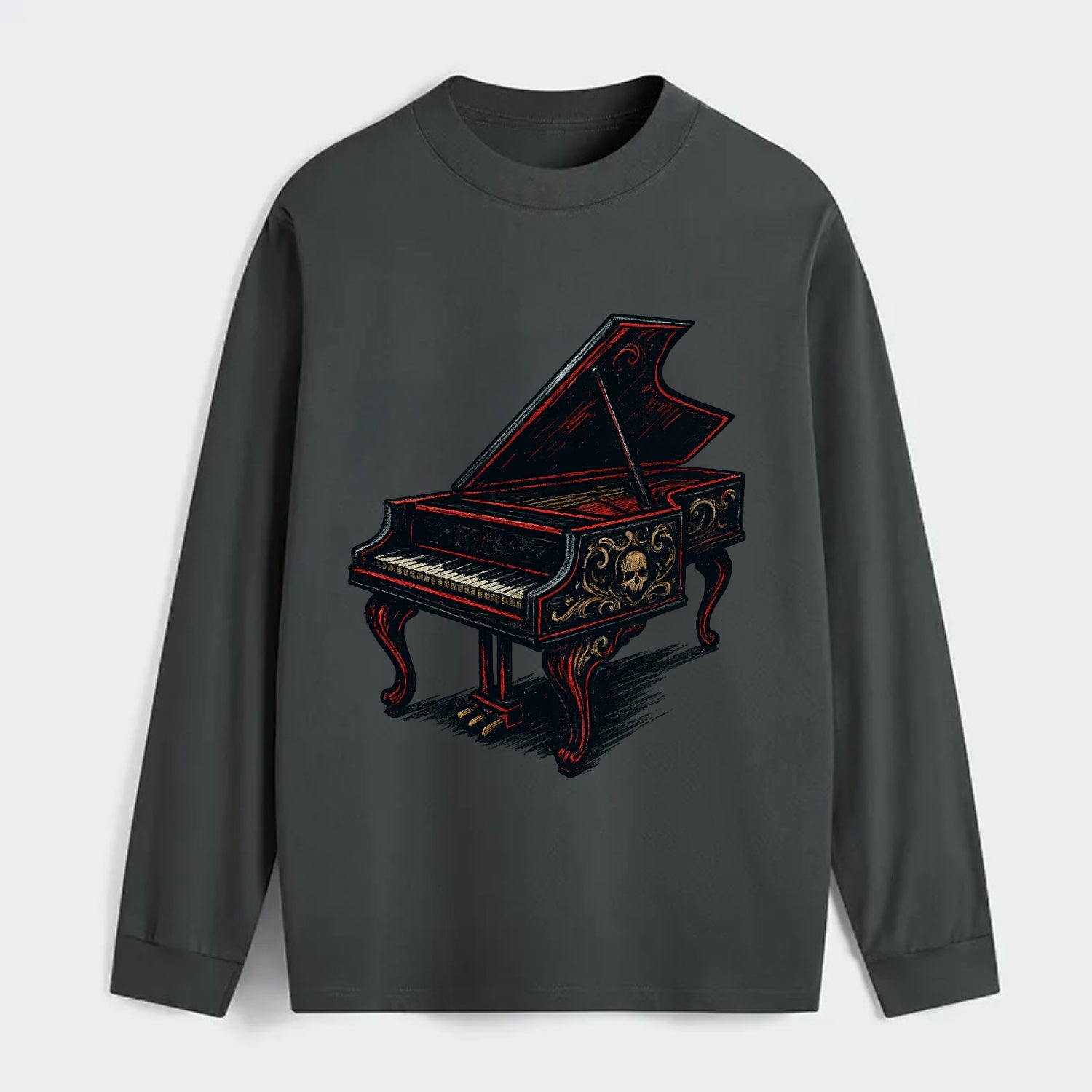 Harpsichord with baroque decorative styling - Classic Long Sleeve Shirt - Gray