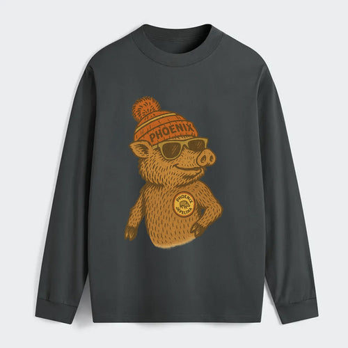 Phoenix Javelina wearing Phoenix beanie with pom pom and wayfarer - Classic Long Sleeve Shirt