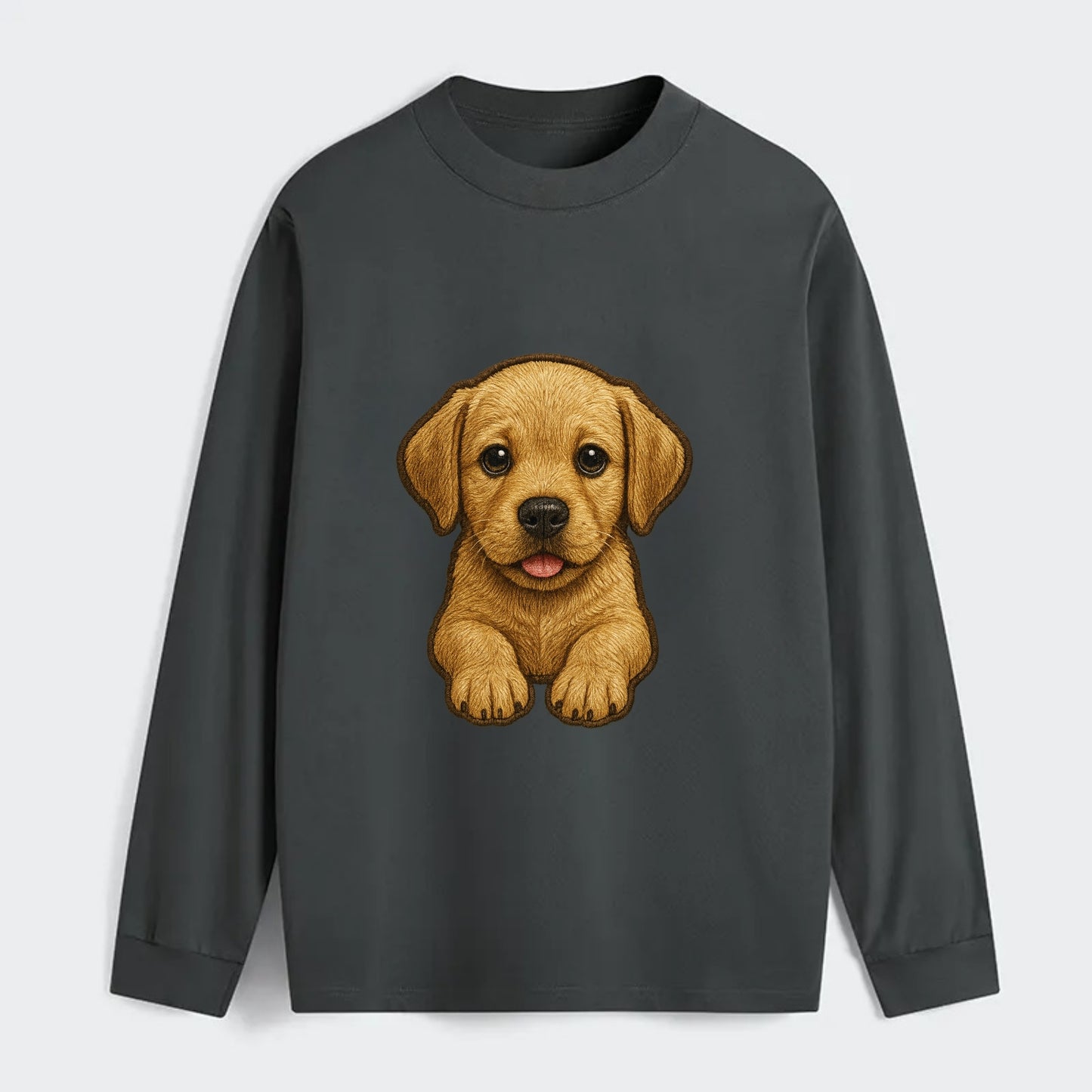 Baby Labrador Retriever Puppy - yellow/black/chocolate, soulful eyes, - Classic Long Sleeve Shirt - Gray