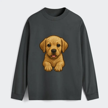 Baby Labrador Retriever Puppy - yellow/black/chocolate, soulful eyes, - Classic Long Sleeve Shirt - Gray