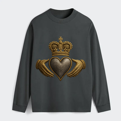 Claddagh Symbol  - Classic Long Sleeve Shirt - Gray