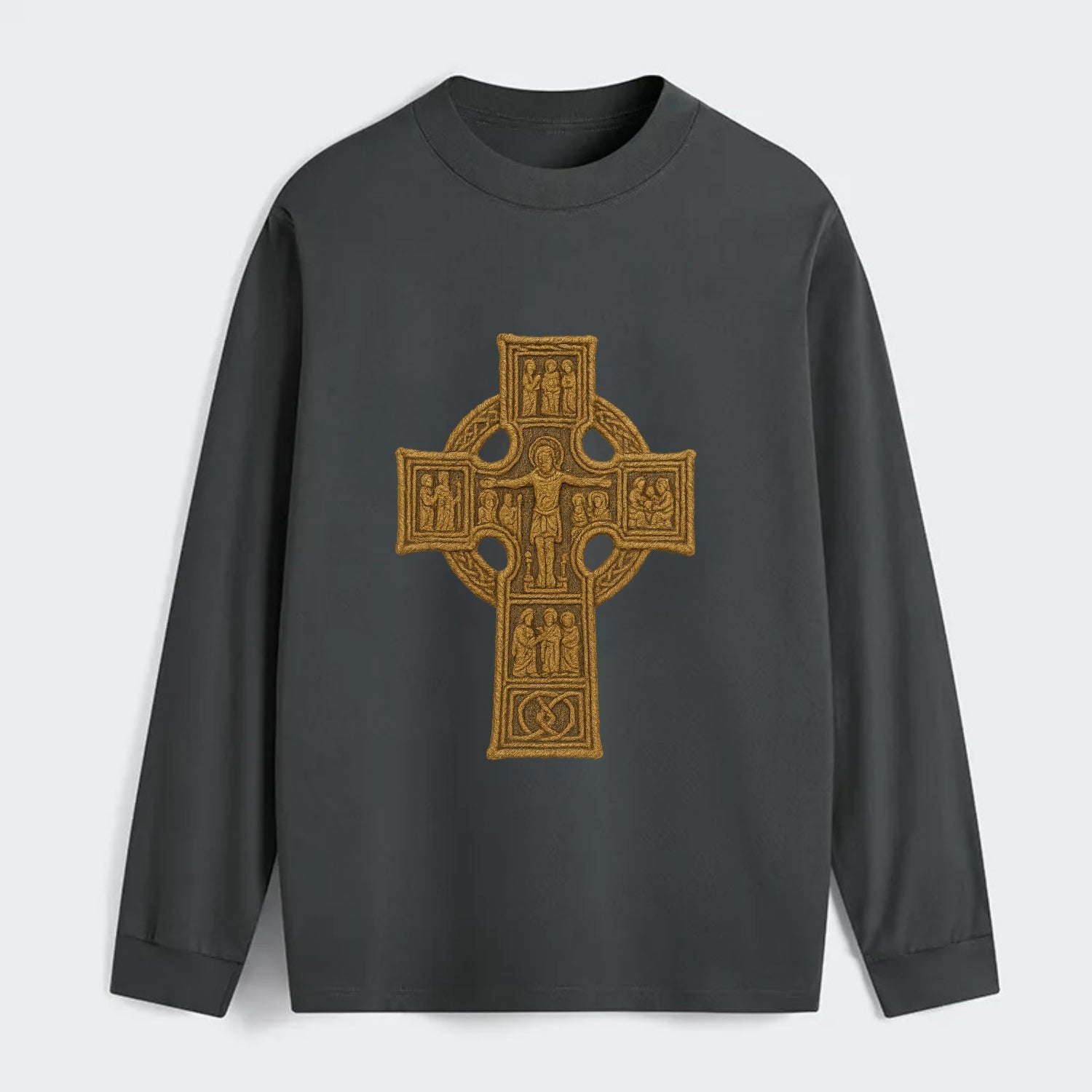 Monasterboice Cross - Classic Long Sleeve Shirt - Gray
