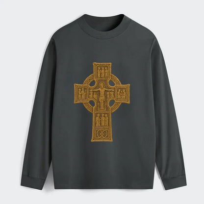 Monasterboice Cross - Classic Long Sleeve Shirt - Gray