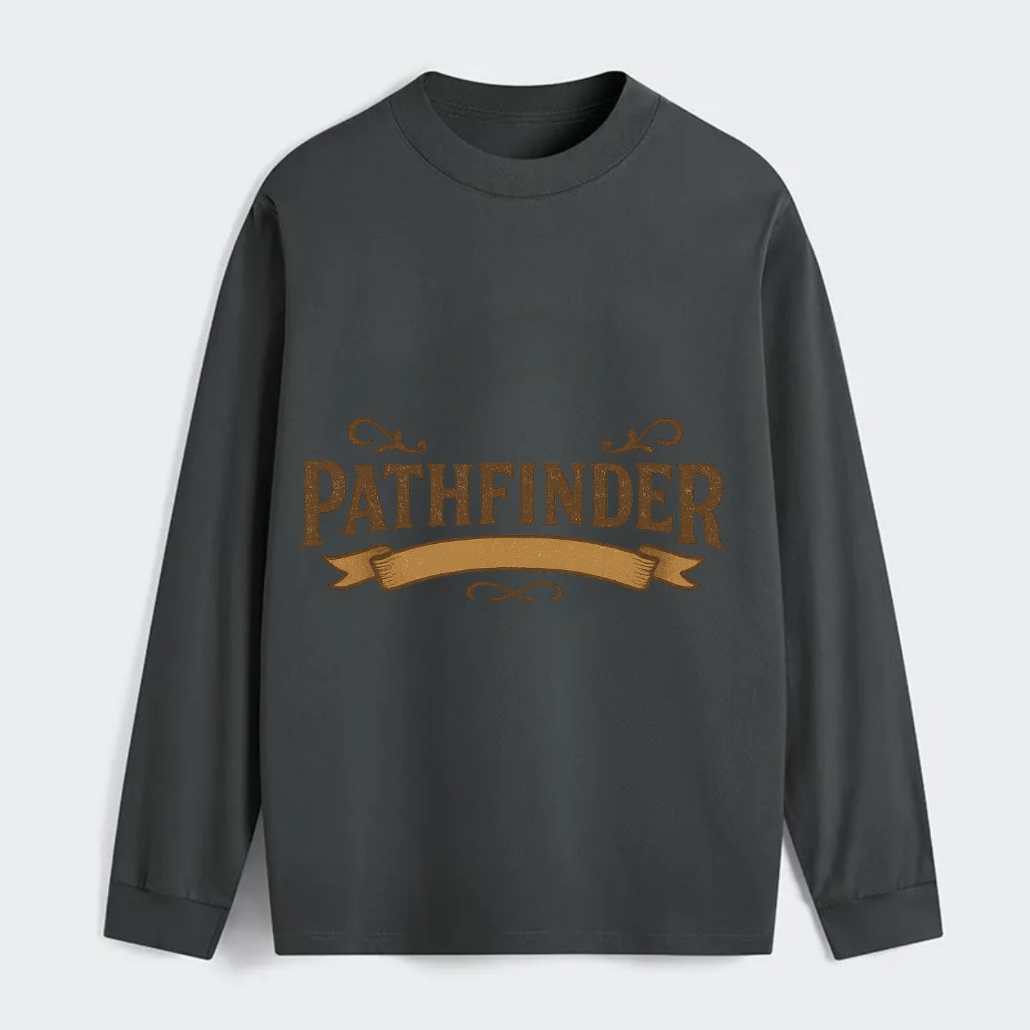Bold typography design - "PATHFINDER" - finding the way, leading others - Classic Long Sleeve Shirt - Gray