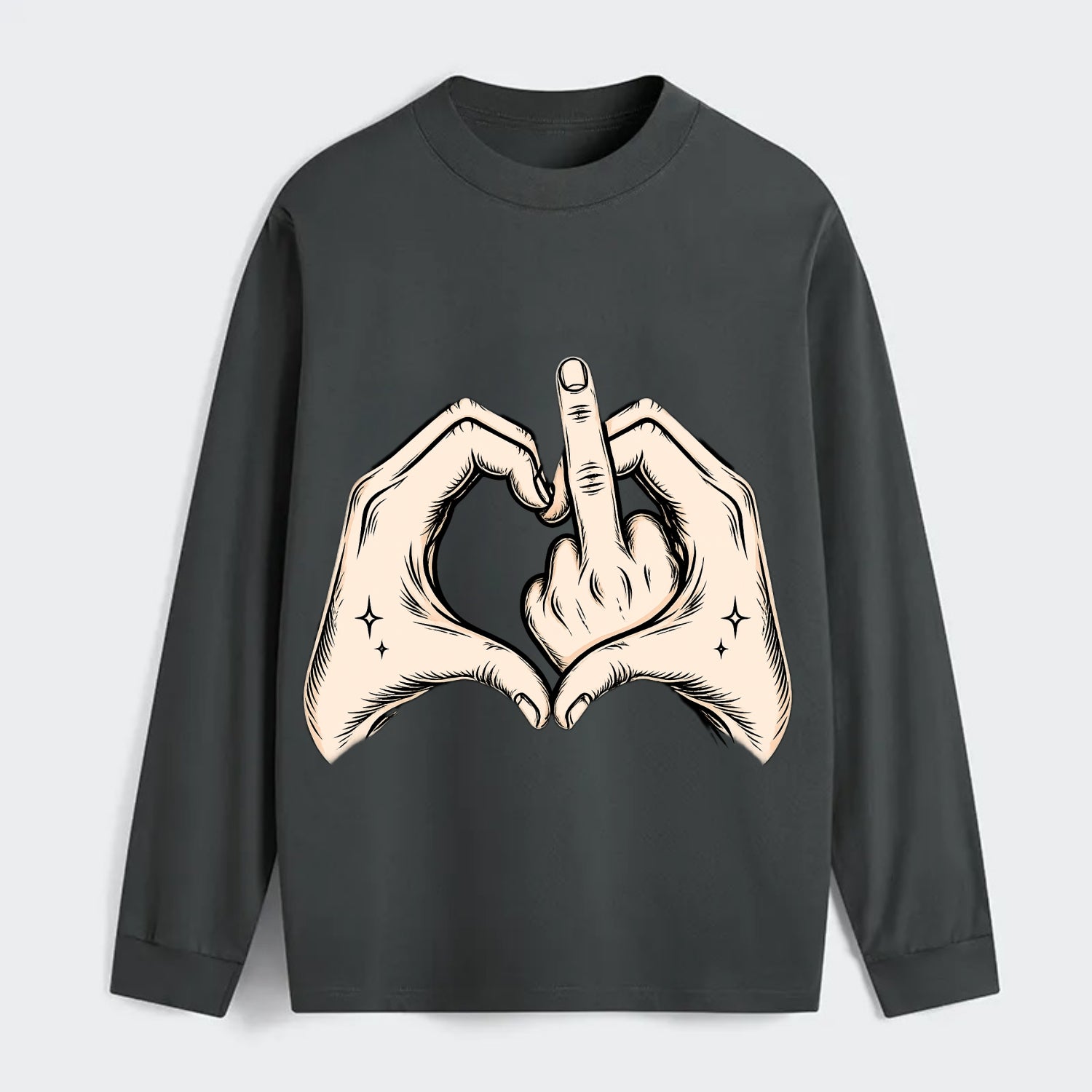 Love You Symbol - Classic Long Sleeve Shirt - Gray