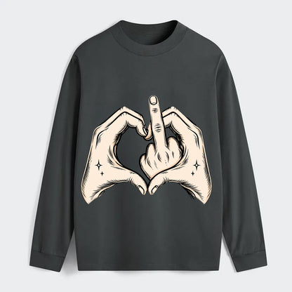 Love You Symbol - Classic Long Sleeve Shirt - Gray