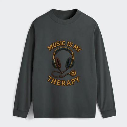 Music Is My Therapy  - Classic Long Sleeve Shirt - Gray
