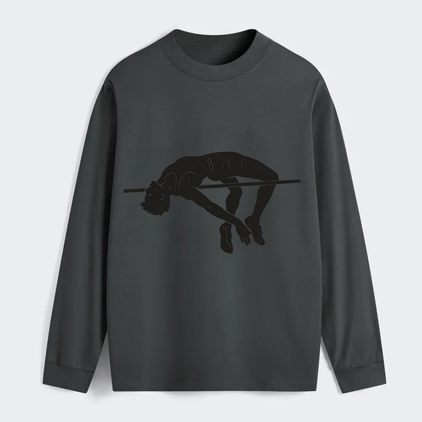 High jumper arching over bar - Classic Long Sleeve Shirt - Gray
