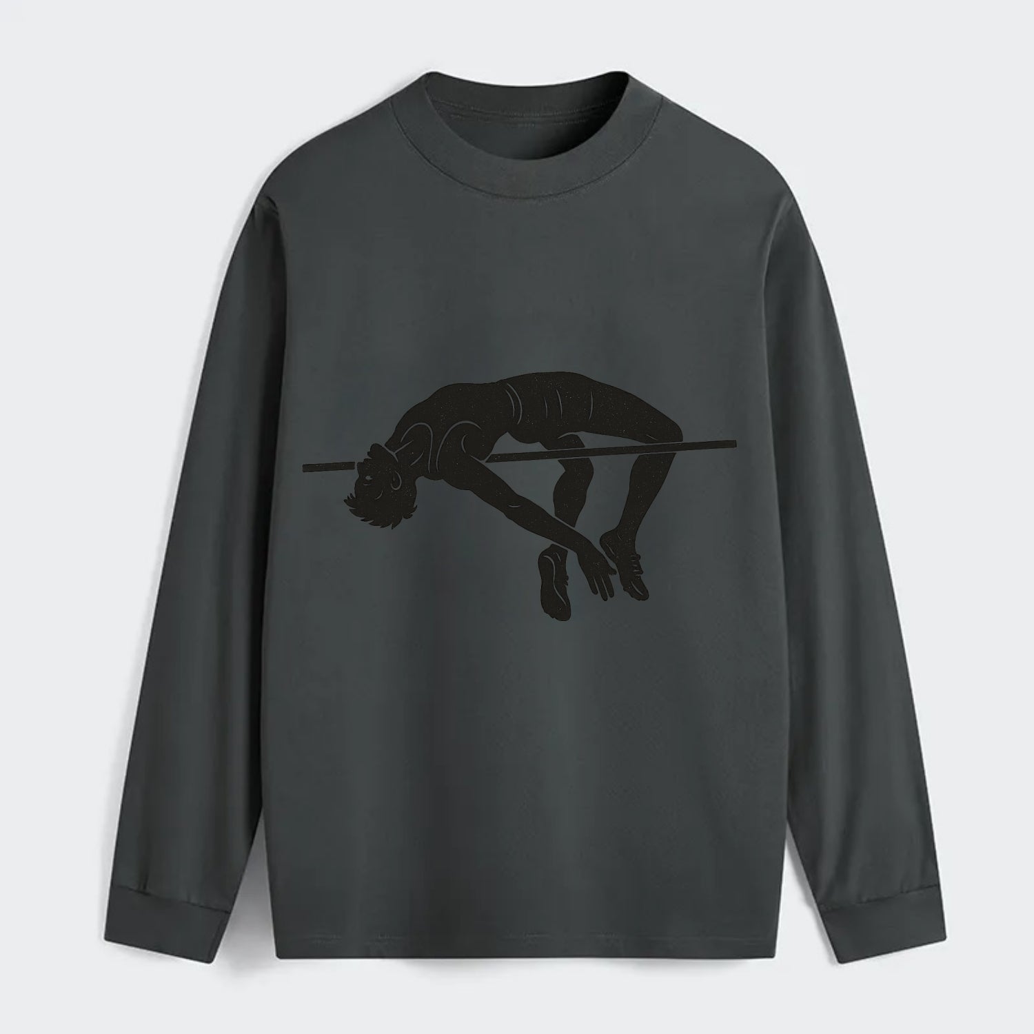 High jumper arching over bar - Classic Long Sleeve Shirt - Gray