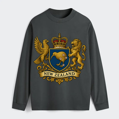 New Zealand Heritage Badge - Classic Long Sleeve Shirt - Gray