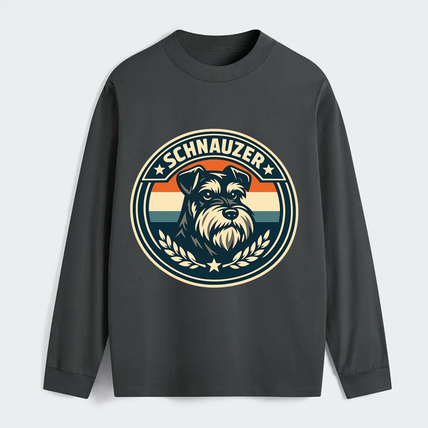 Noble Schnauzer Emblem - Classic Long Sleeve Shirt - Gray