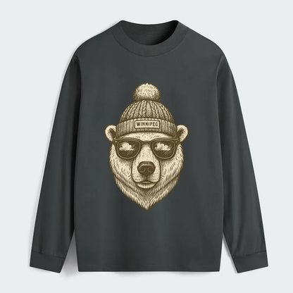 Winnipeg Polar Bear wearing Winnipeg bea - Classic Long Sleeve Shirt - Gray