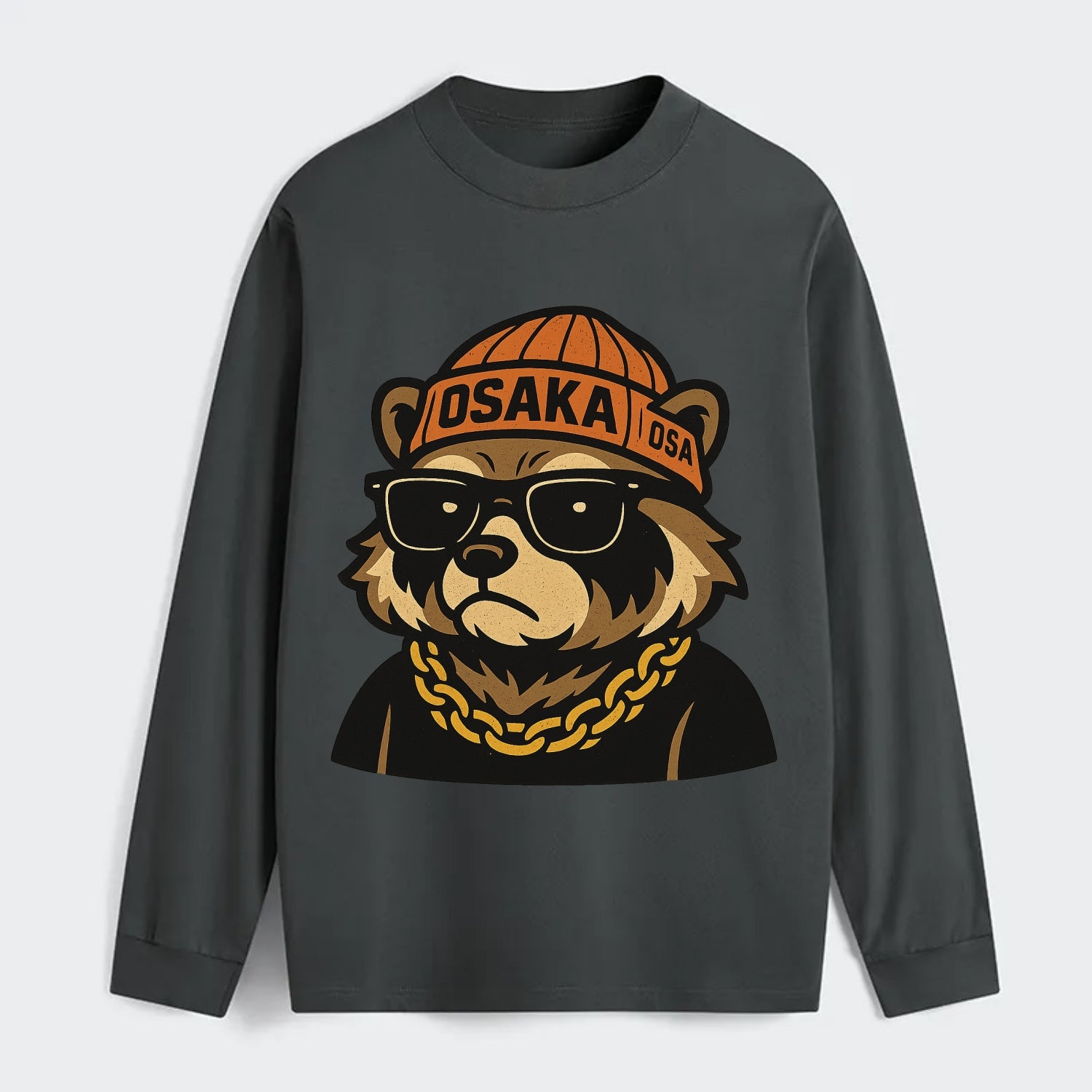 Osaka Tanuki - Classic Long Sleeve Shirt - Gray