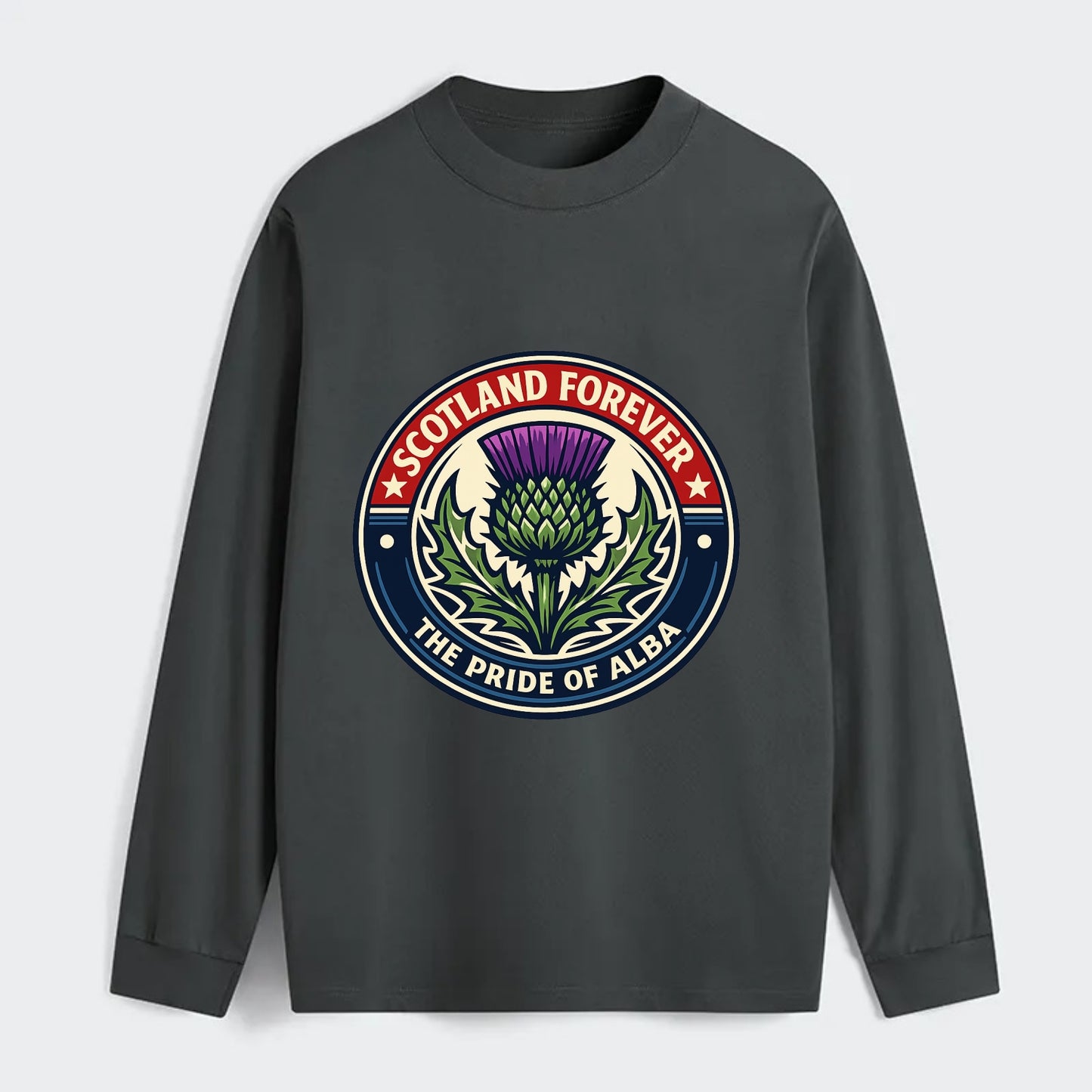 Highland Heritage Emblem - Classic Long Sleeve Shirt - Gray