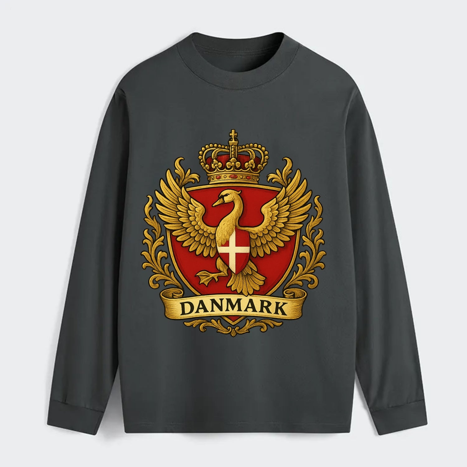 Denmark Heritage Badge - Classic Long Sleeve Shirt - Gray