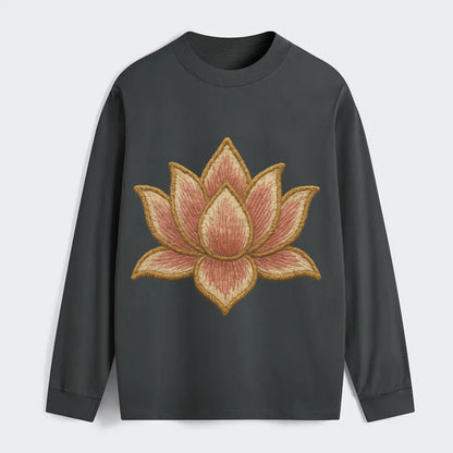 Lotus Flower - Classic Long Sleeve Shirt - Gray