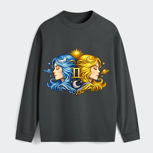 TWIN FACES | Two faces in profile mirror image | Gemini duality | - Classic Long Sleeve Shirt