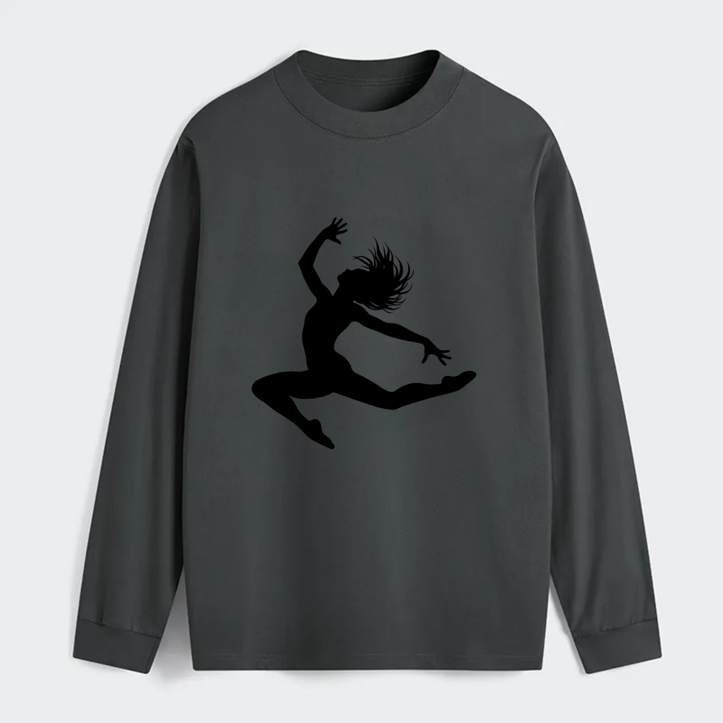 Contemporary dancer leap mid-air - Classic Long Sleeve Shirt - Gray