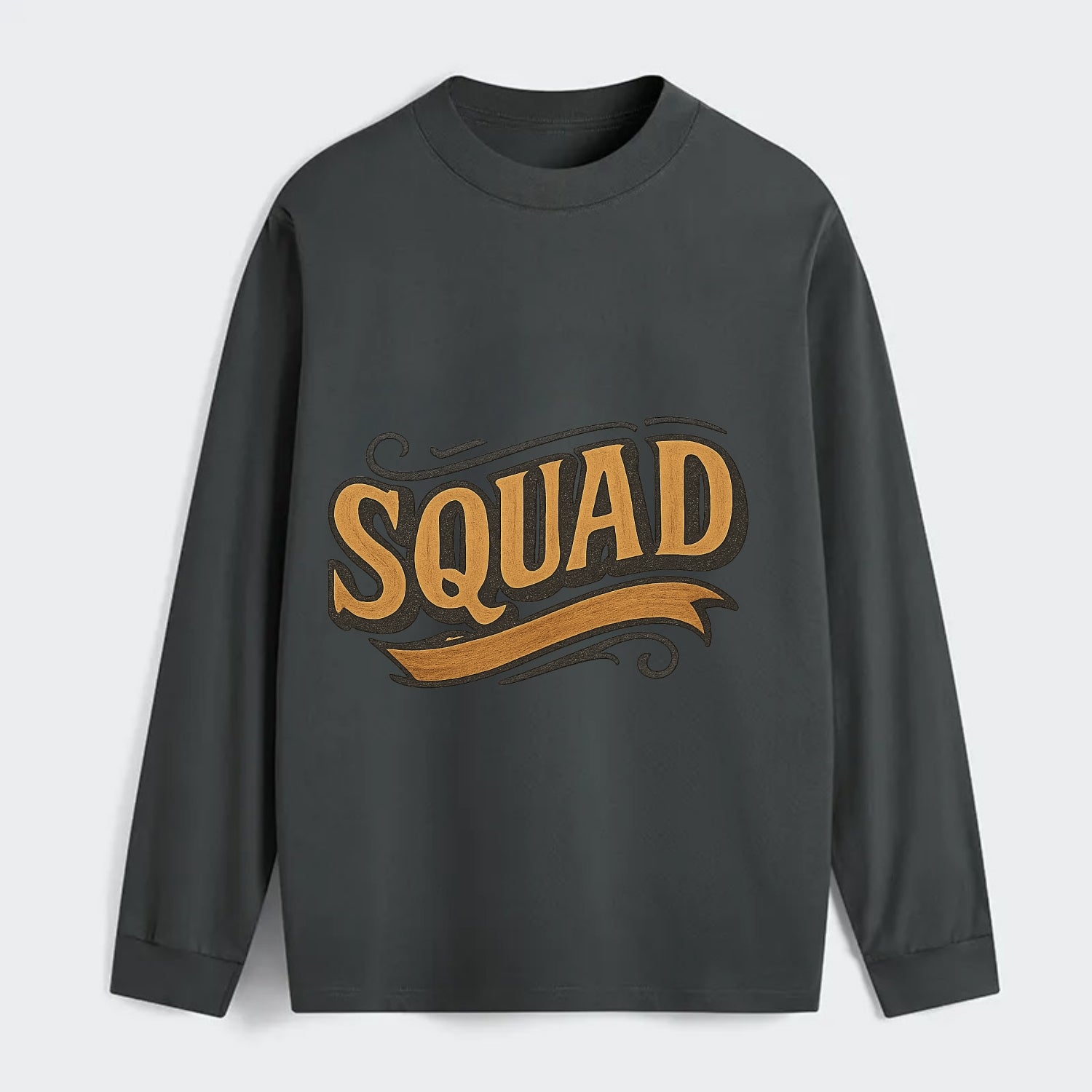 Bold typography design - "SQUAD" - your crew, your people - Classic Long Sleeve Shirt - Gray