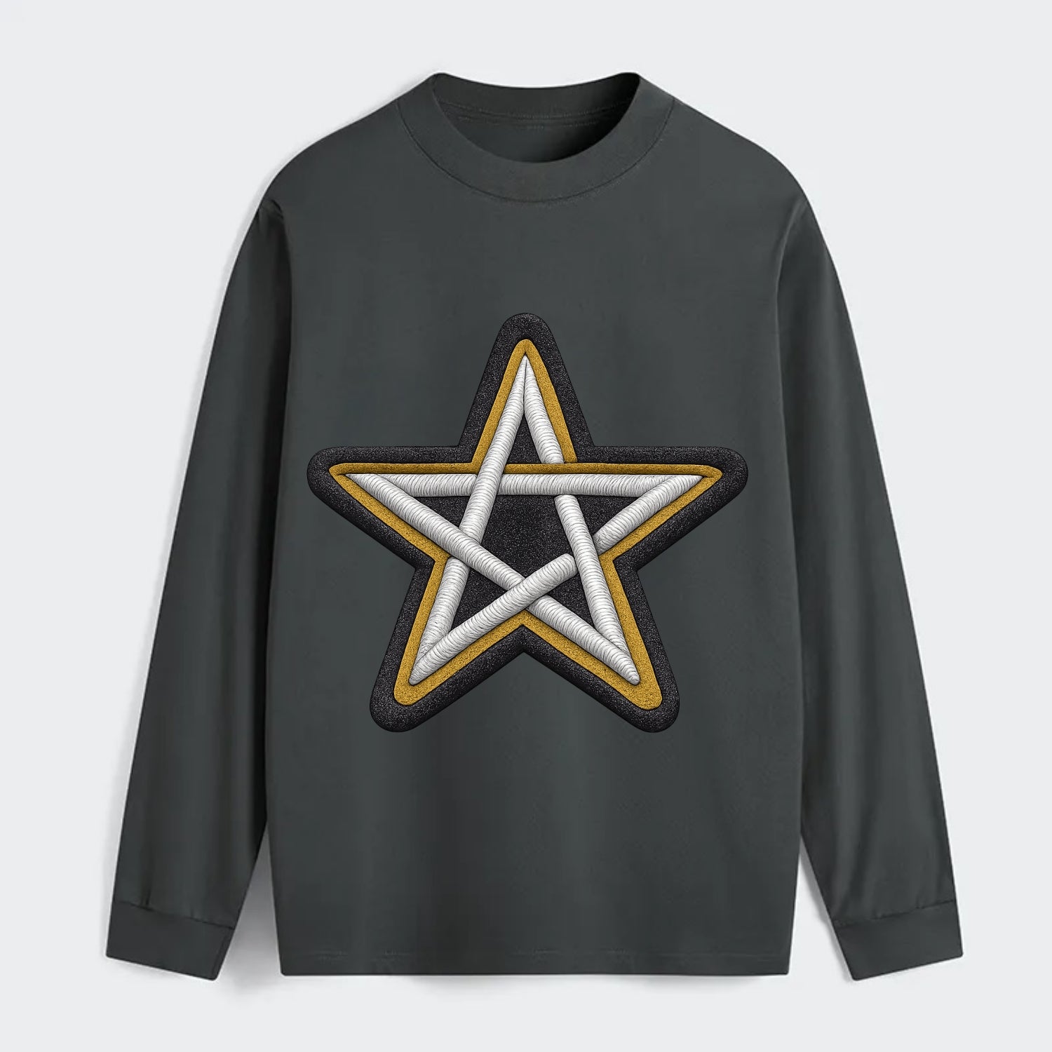 PENTAGRAM STAR - five point star in silver , protection - Classic Long Sleeve Shirt - Gray