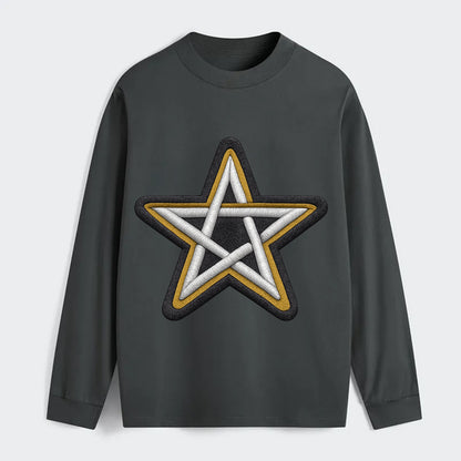 PENTAGRAM STAR - five point star in silver , protection - Classic Long Sleeve Shirt - Gray