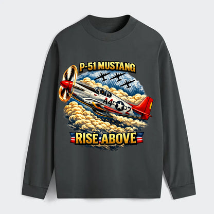 P 51 Mustang Rise Above - Classic Long Sleeve Shirt - Gray