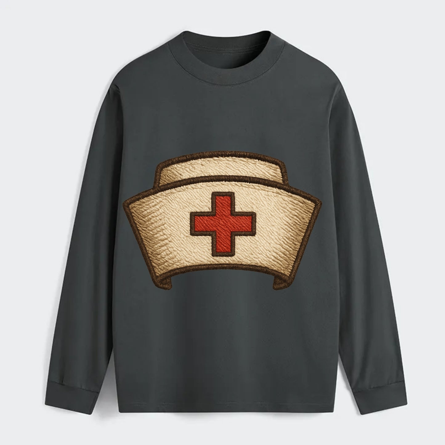 Nurse Cap  - Classic Long Sleeve Shirt - Gray