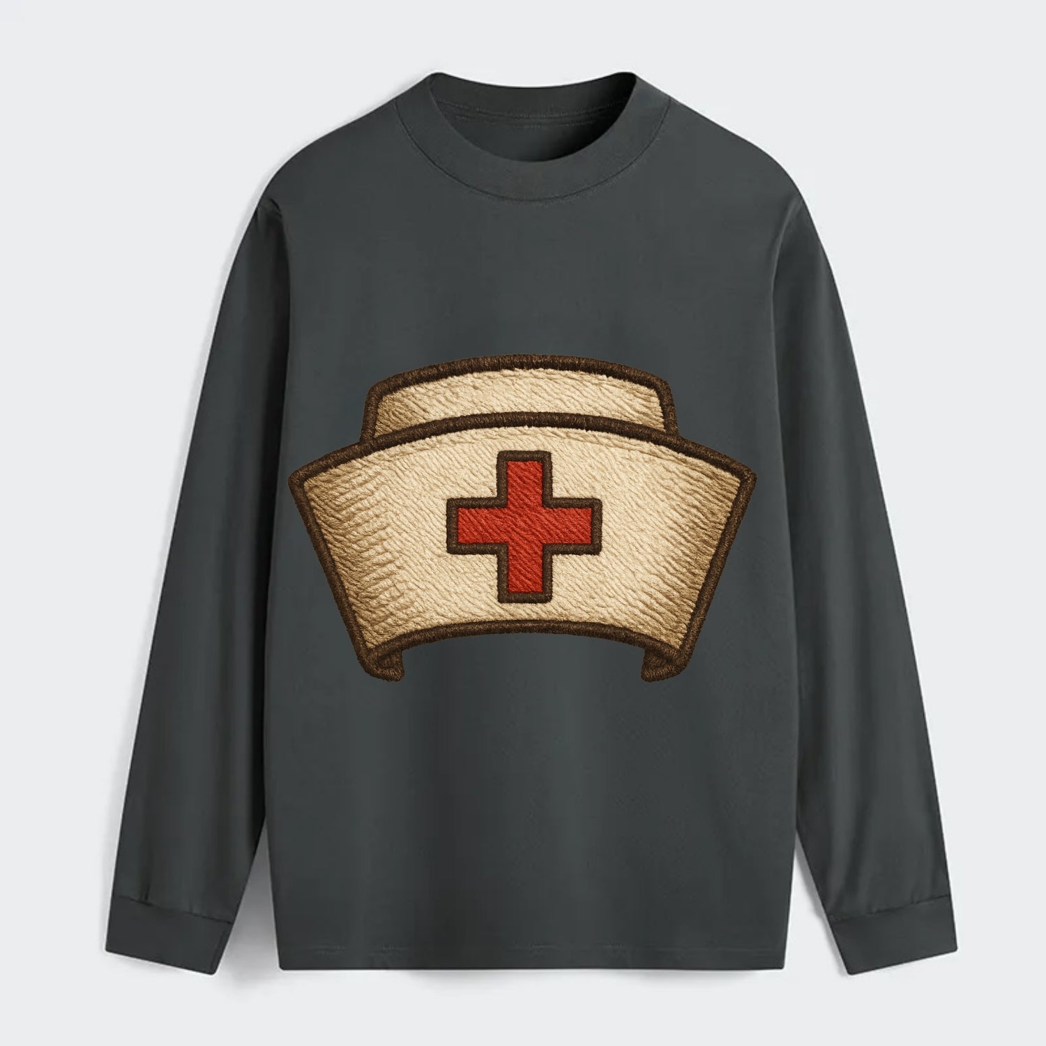 Nurse Cap  - Classic Long Sleeve Shirt - Gray