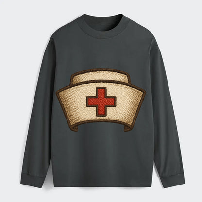 Nurse Cap  - Classic Long Sleeve Shirt - Gray
