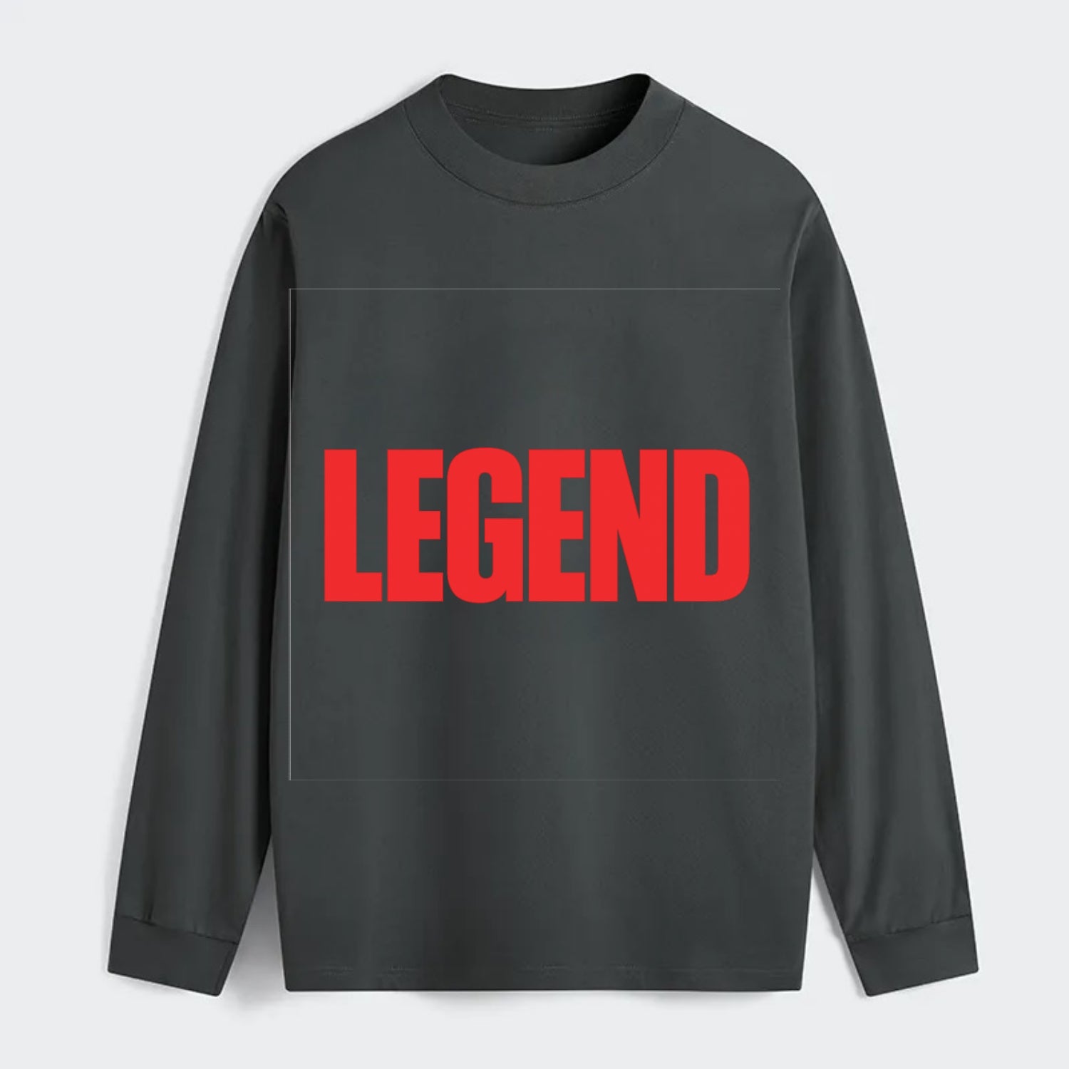 Bold typography design - "LEGEND" - remarkable person, iconic status - Classic Long Sleeve Shirt - Gray