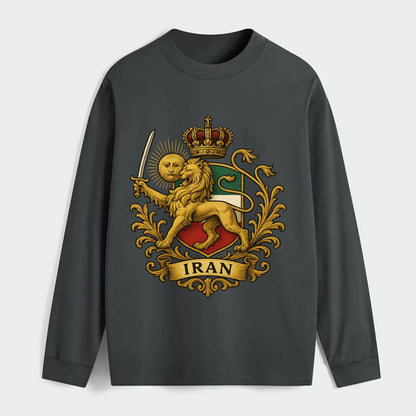 Royal Iran Coat Of Arms - Classic Long Sleeve Shirt - Gray