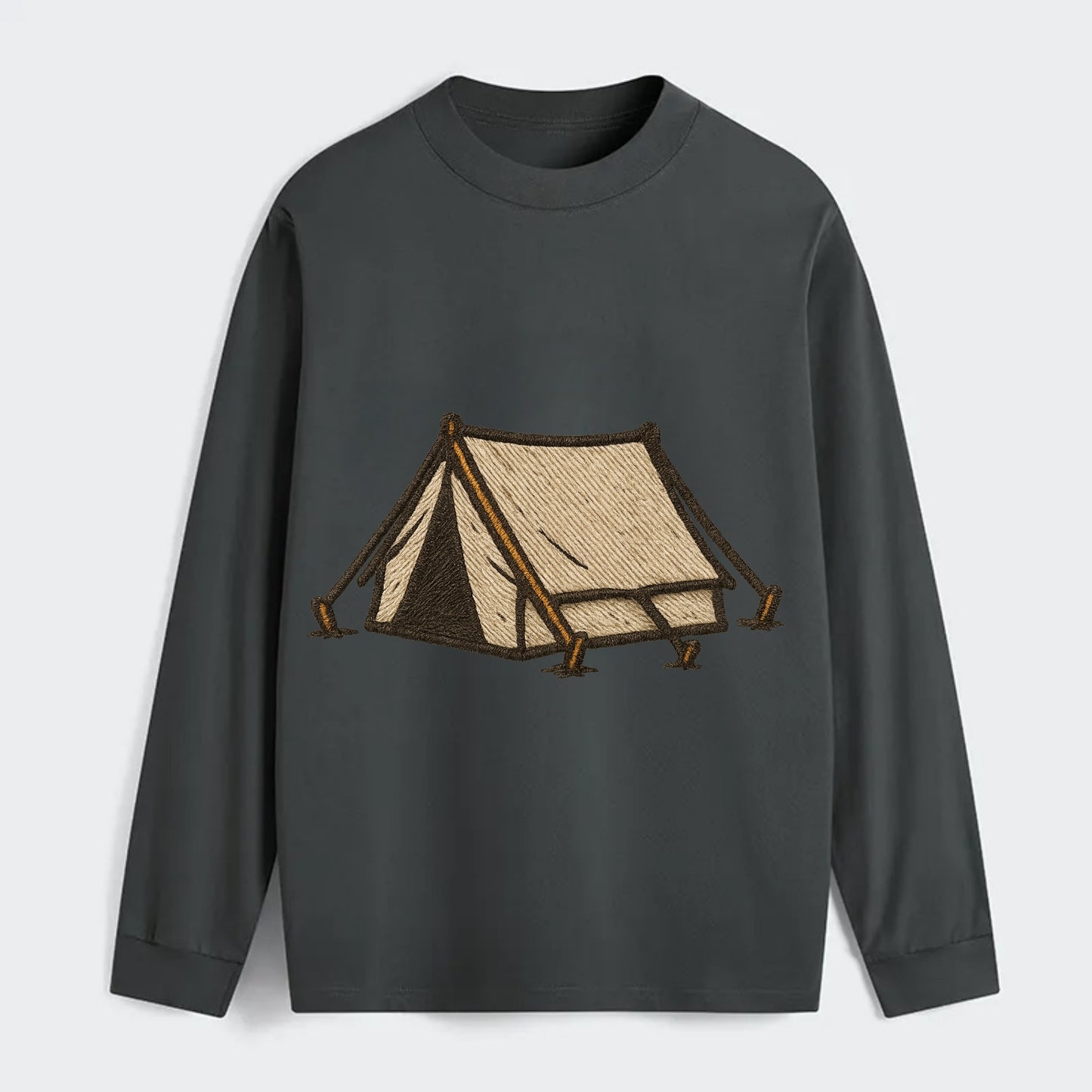 Camping Tent  - Classic Long Sleeve Shirt - Gray