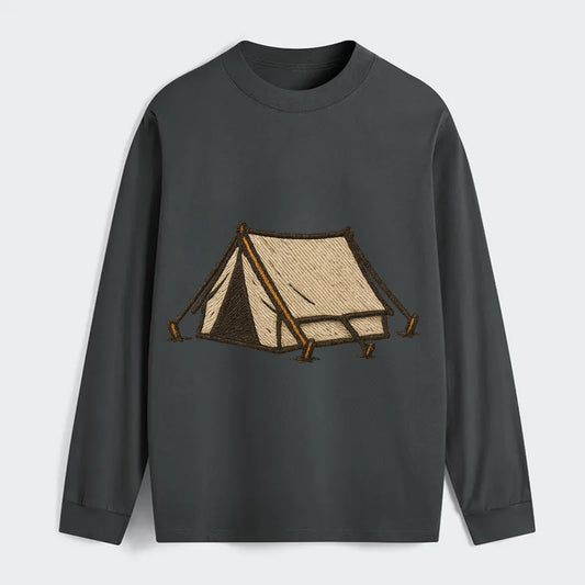 Camping Tent  - Classic Long Sleeve Shirt - Gray
