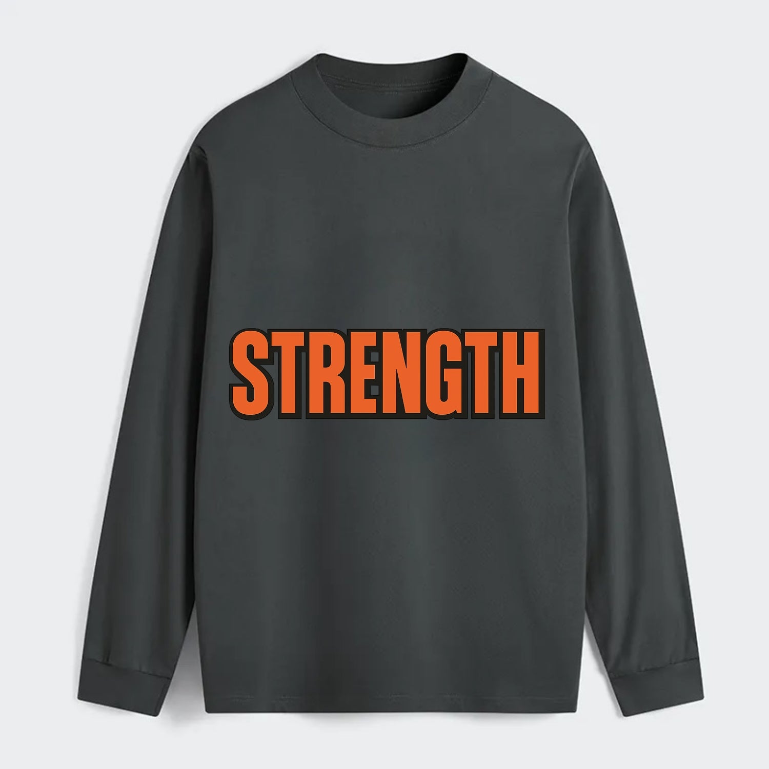Bold typography design - "STRENGTH" - inner power, resilience, fortitude - Classic Long Sleeve Shirt - Gray