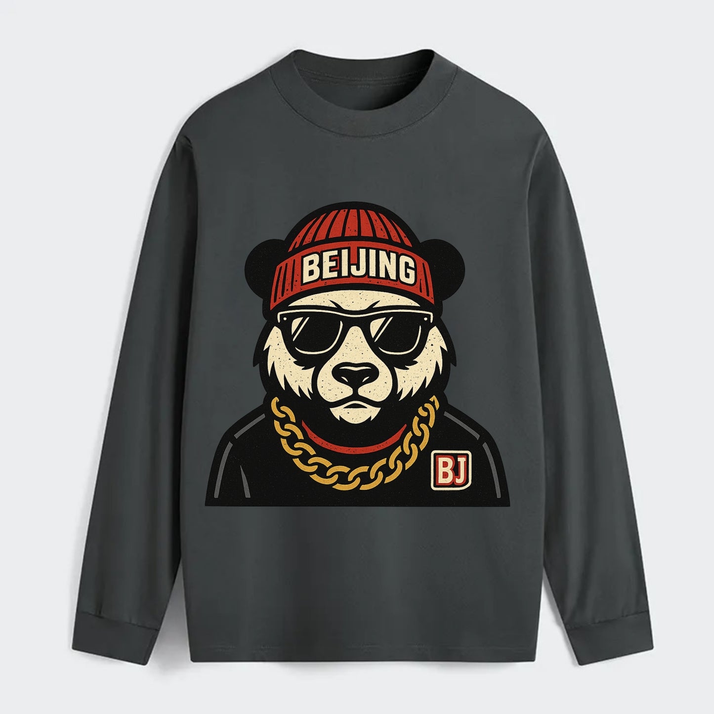 Beijing Panda - Classic Long Sleeve Shirt - Gray