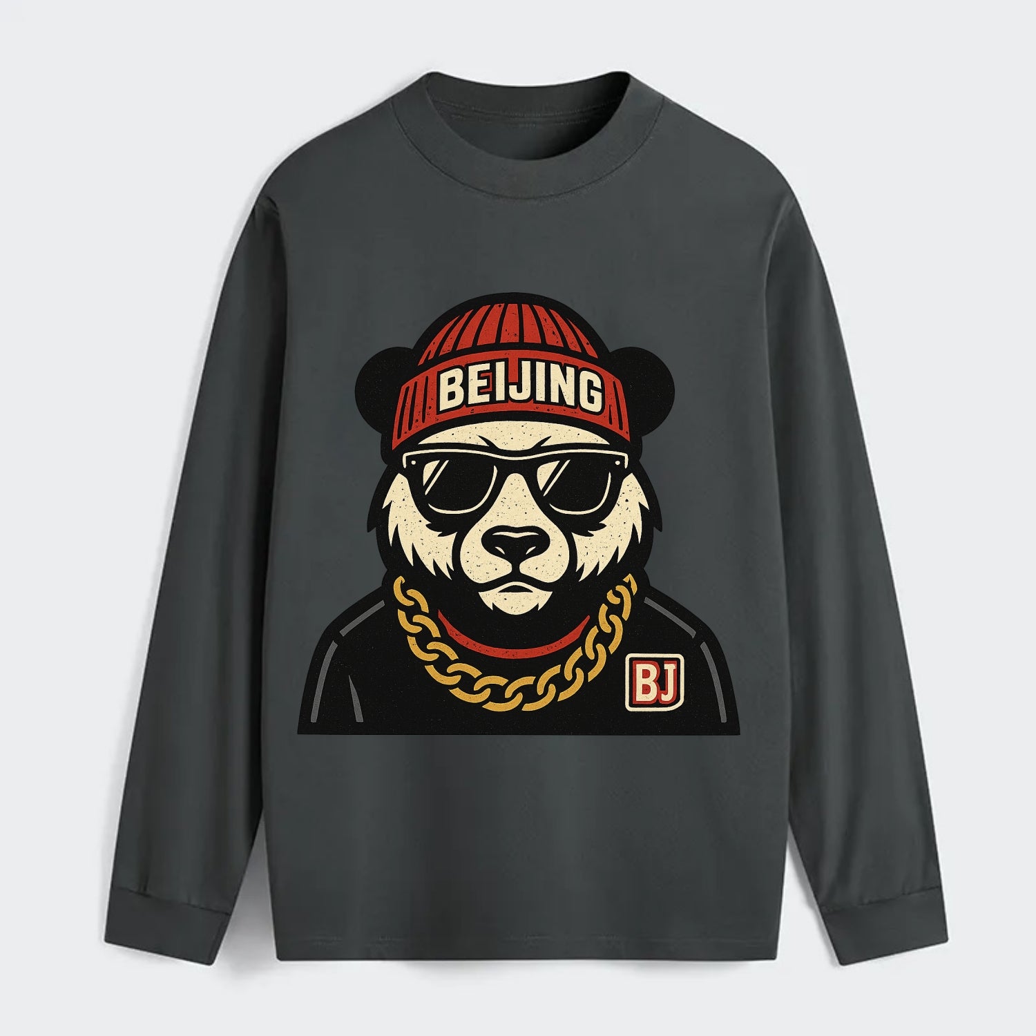 Beijing Panda - Classic Long Sleeve Shirt - Gray