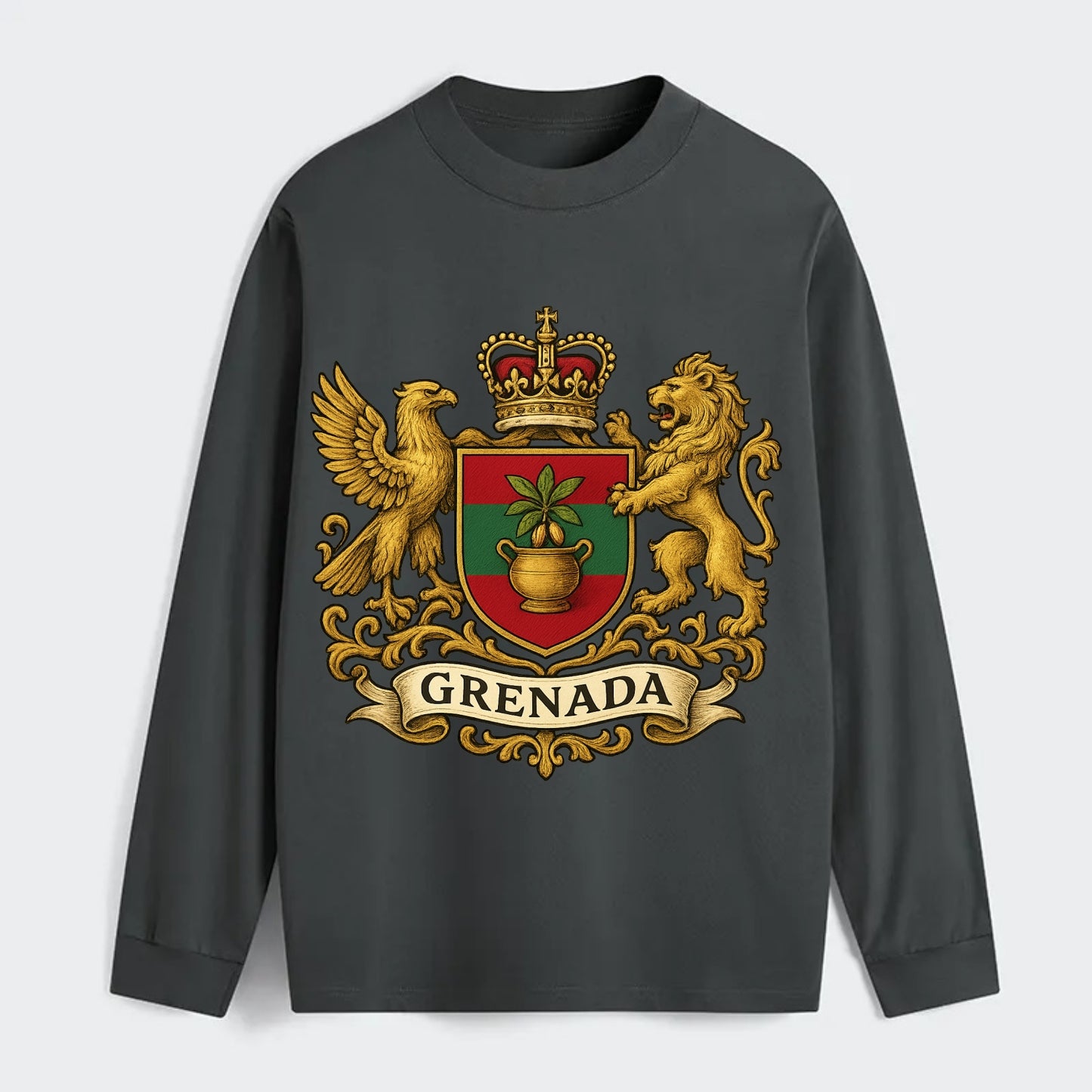 Grenada Heritage Badge  - Classic Long Sleeve Shirt - Gray