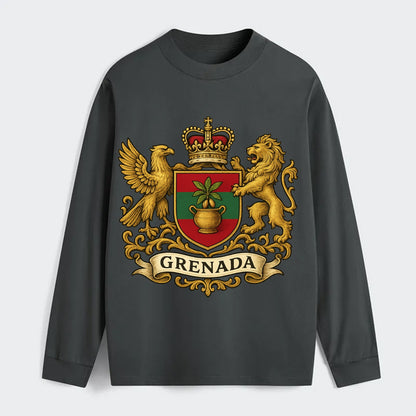 Grenada Heritage Badge  - Classic Long Sleeve Shirt - Gray
