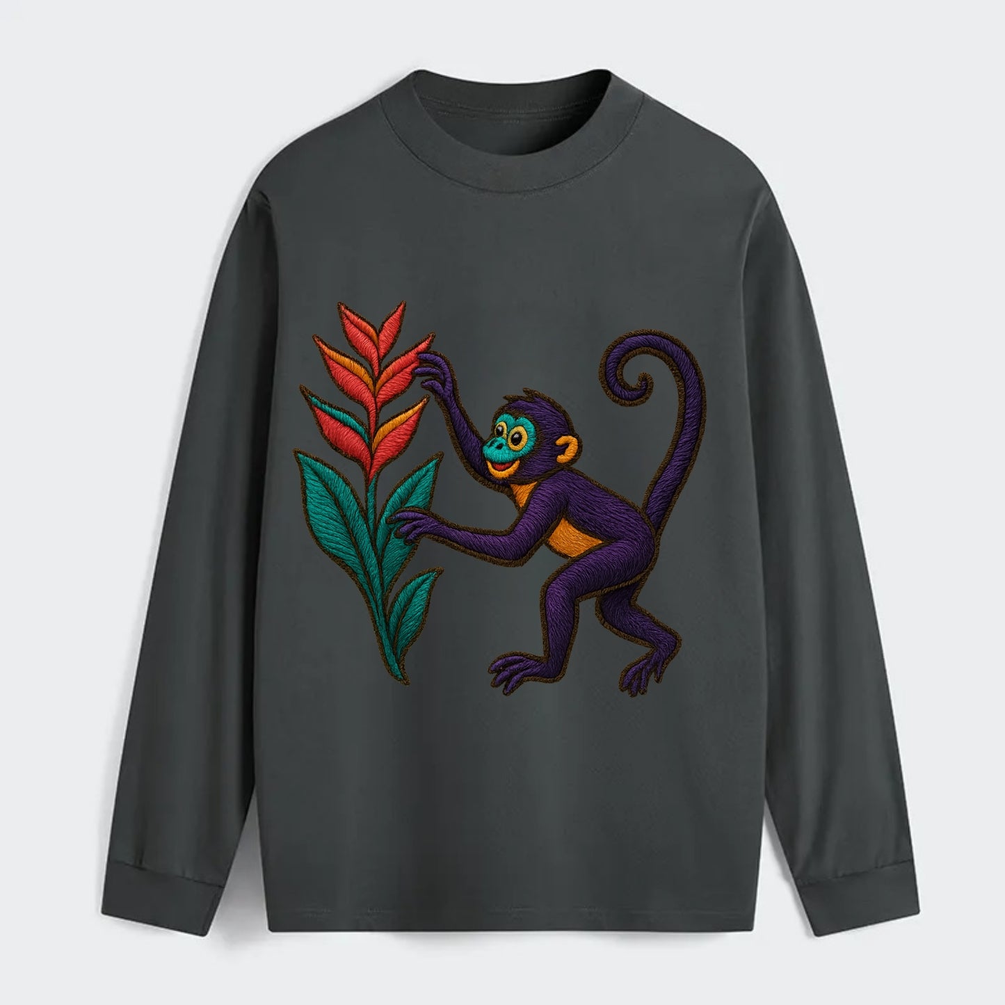 Spider Monkey - Classic Long Sleeve Shirt - Gray