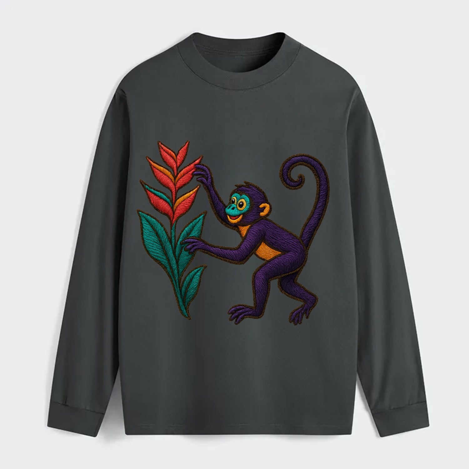 Spider Monkey - Classic Long Sleeve Shirt - Gray
