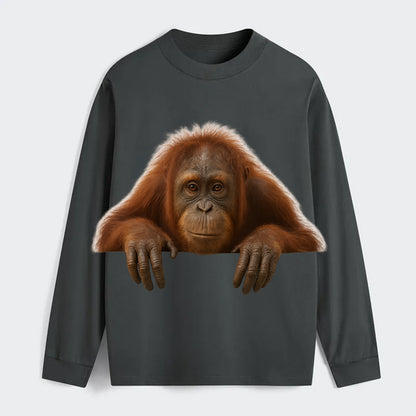 Orangutan  - Classic Long Sleeve Shirt - Gray