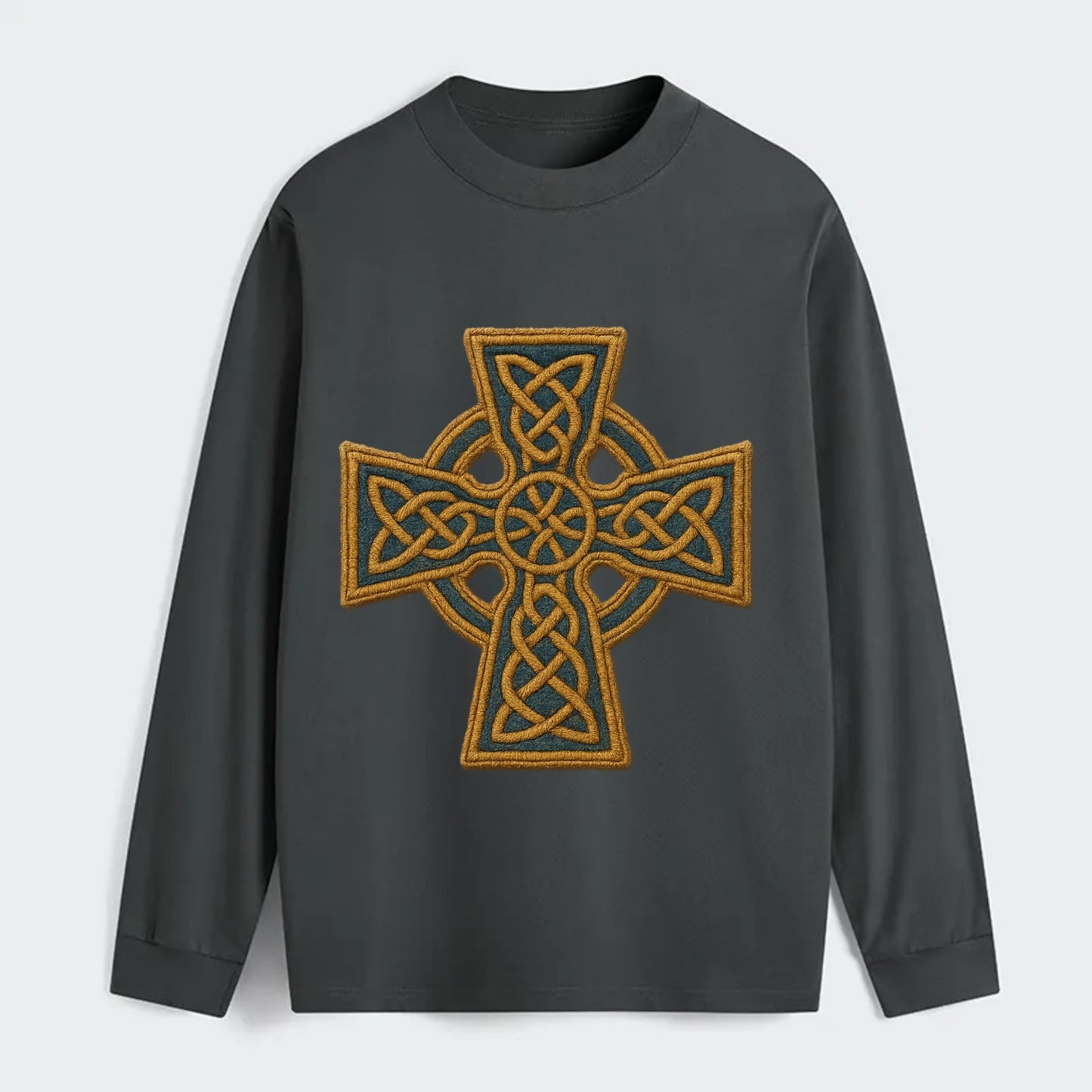Book Of Kells Cross - Classic Long Sleeve Shirt - Gray