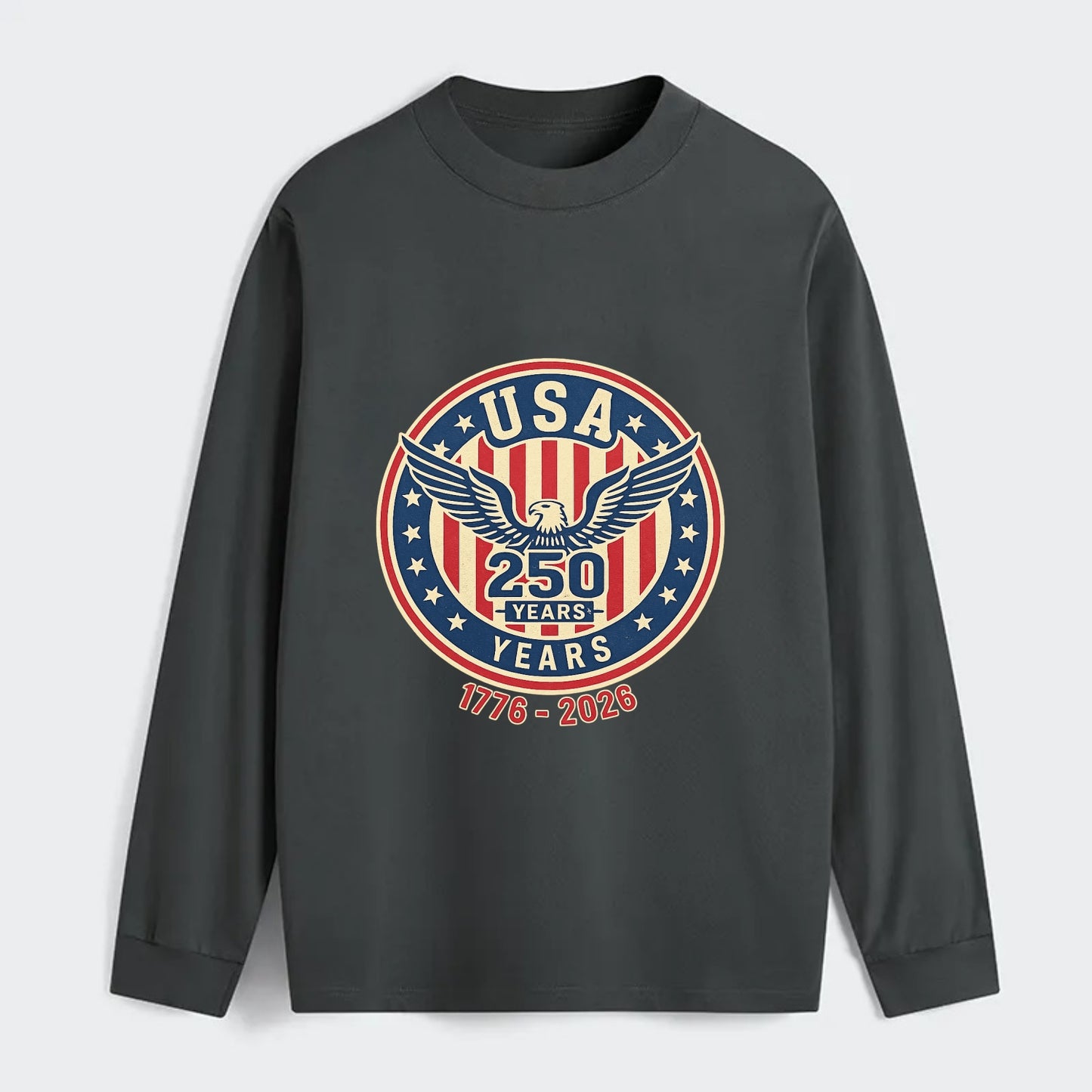 Usa 250 Years Eagle Seal - Classic Long Sleeve Shirt - Gray