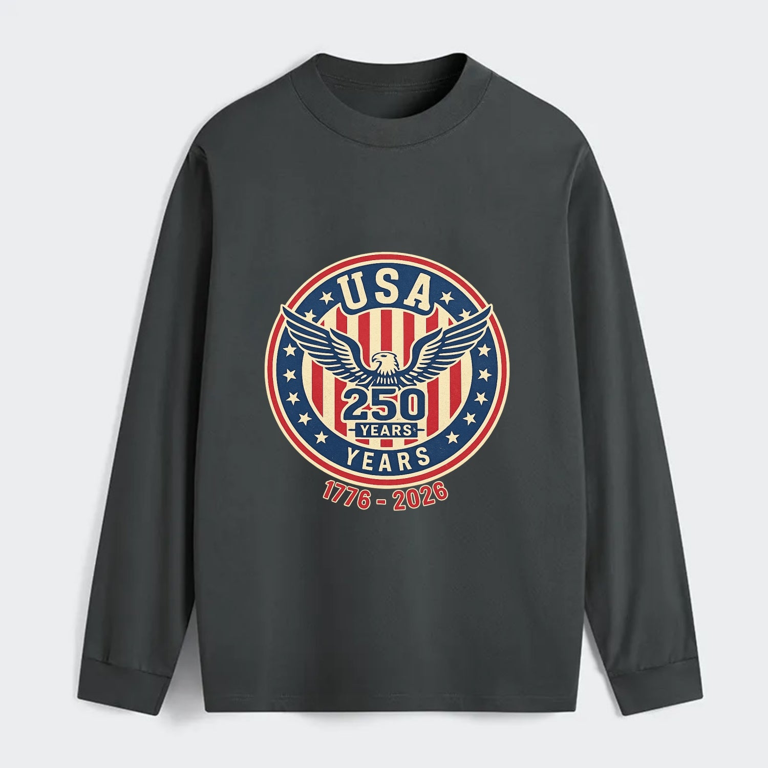 Usa 250 Years Eagle Seal - Classic Long Sleeve Shirt - Gray