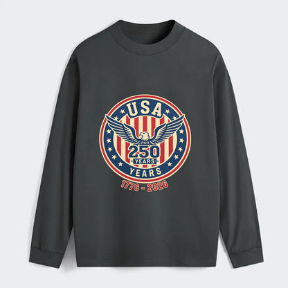 Usa 250 Years Eagle Seal - Classic Long Sleeve Shirt - Gray