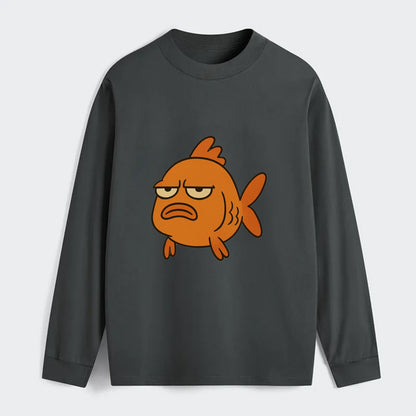 The Goldfish Judging Silently - Classic Long Sleeve Shirt - Gray