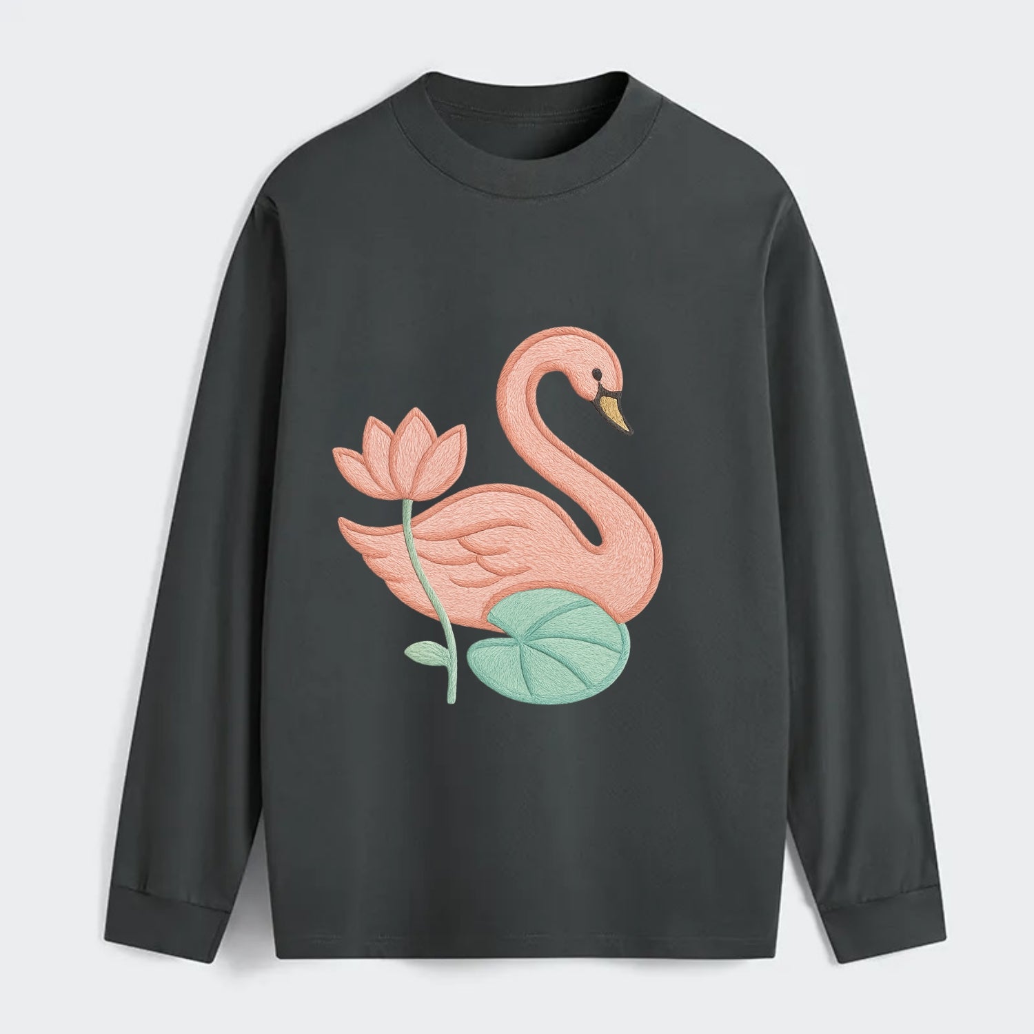 Coral Swan - Classic Long Sleeve Shirt - Gray